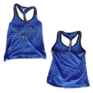 Y2K Blue Apple Bottoms Fitted Tank Top